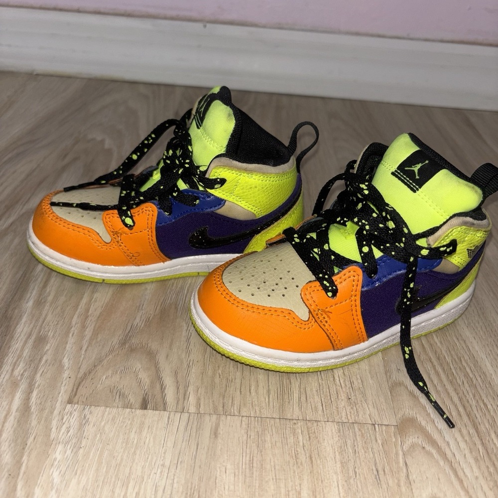 Nike Air Jordan 1 Mid SE Craft Multi-Color Toddler Sneakers Size 8C FD8794-700